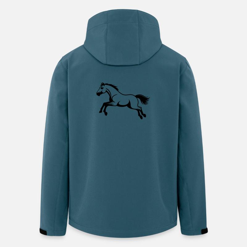Saut d’obstacles à cheval - Veste softshell homme en polyester recyclé Stanley/Stella - bleu pétrole foncé
