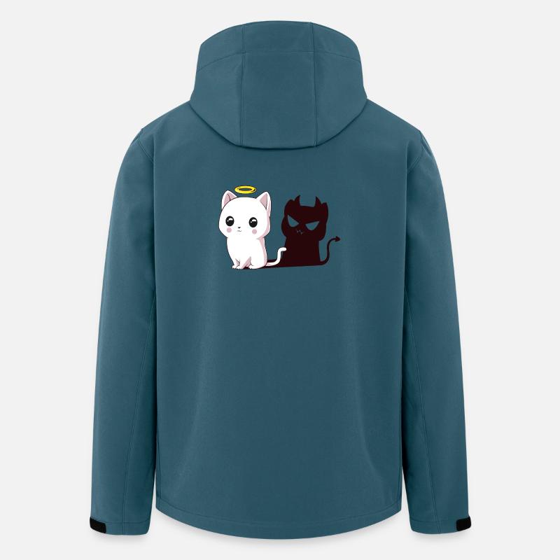 Kawaii Angel Cat with Devil Shadow - Men’s Recycled Softshell Jacket by Stanley/Stella - stargazer