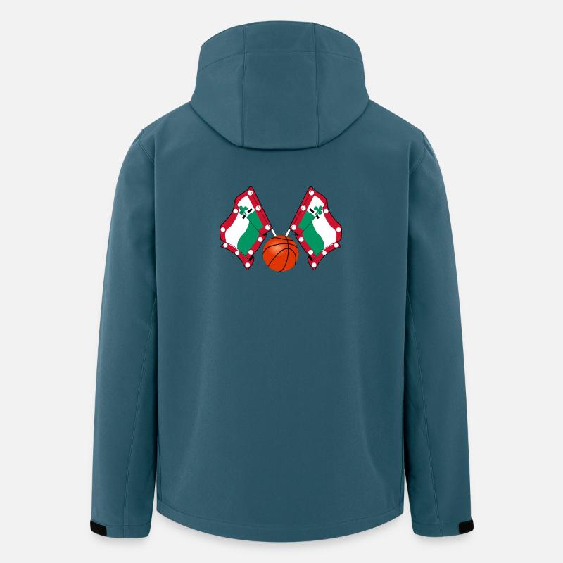 Drapeaux de basket-ball Meppel – Hoops Pride - Veste softshell homme en polyester recyclé Stanley/Stella - bleu pétrole foncé