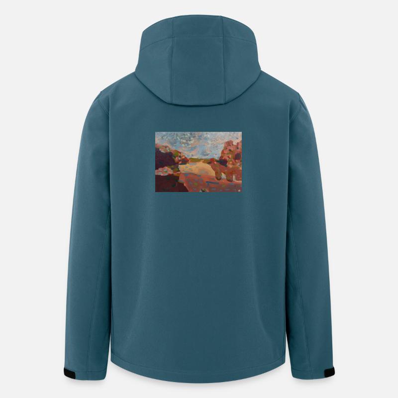 Mosaikpastelllandschaft - Recycelte Männer Softshell-Jacke von Stanley/Stella - Dunkles Petrol