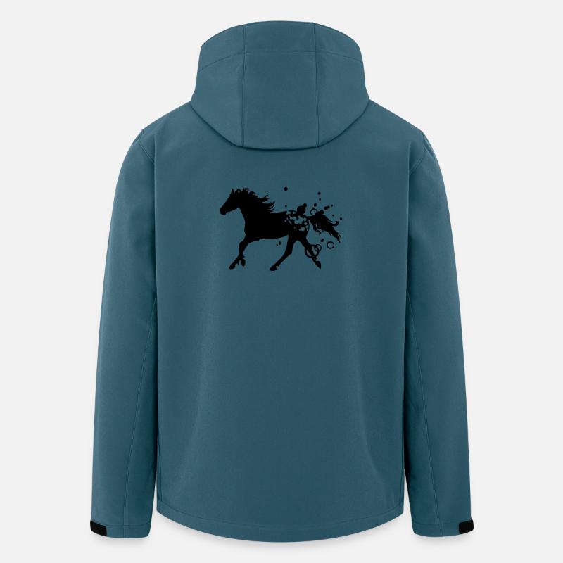 Pferd - Recycelte Männer Softshell-Jacke von Stanley/Stella - Dunkles Petrol