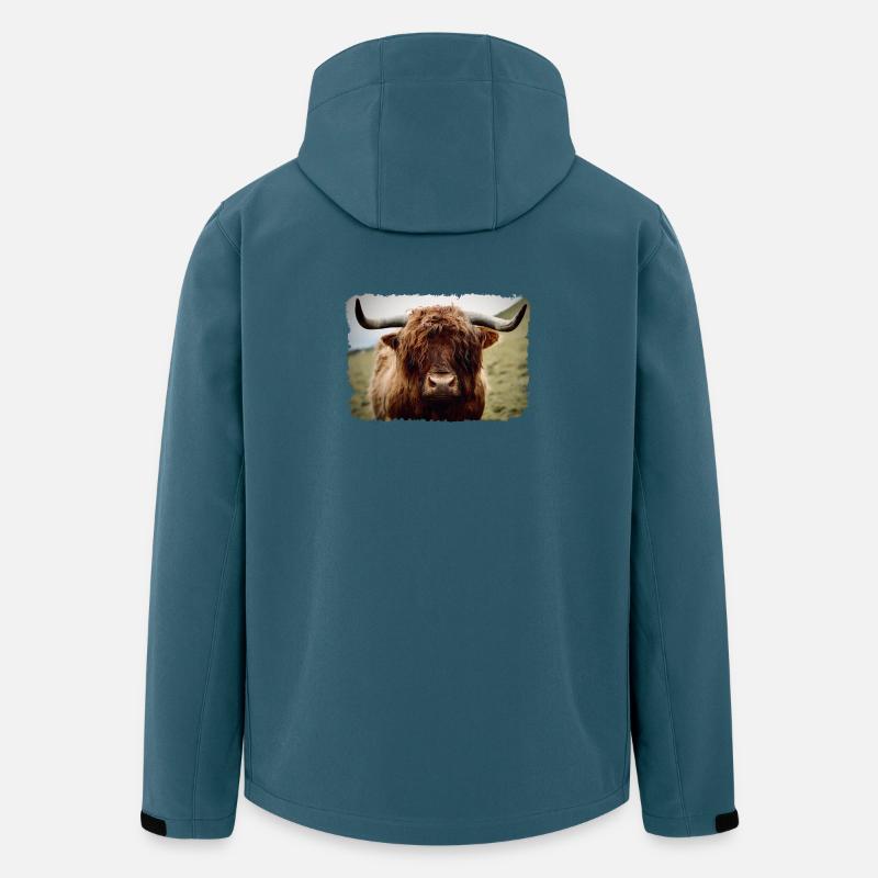 Hochlandrind - Recycelte Männer Softshell-Jacke von Stanley/Stella - Dunkles Petrol