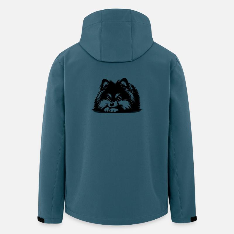 Zwergspitz Kopf mit Pfoten - Recycelte Männer Softshell-Jacke von Stanley/Stella - Dunkles Petrol