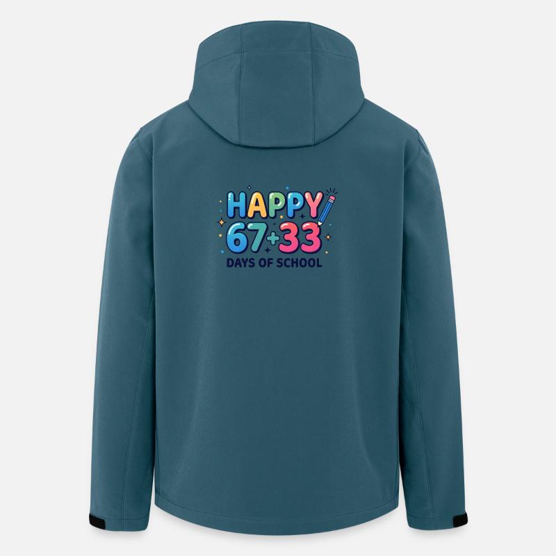 Happy 100 Days School Mathematik-Gleichung - Recycelte Männer Softshell-Jacke von Stanley/Stella - Dunkles Petrol