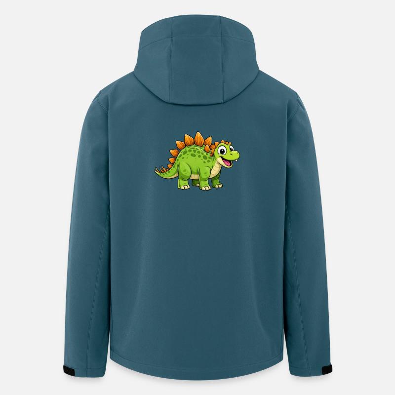 Fröhlicher Dino Stegosaurus - Recycelte Männer Softshell-Jacke von Stanley/Stella - Dunkles Petrol