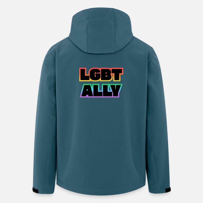 LGBT ALLY - Recycelte Männer Softshell-Jacke von Stanley/Stella - Dunkles Petrol