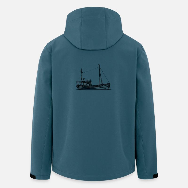 Fischkutter & Krabbenkutter - Illustration - Recycelte Männer Softshell-Jacke von Stanley/Stella - Dunkles Petrol