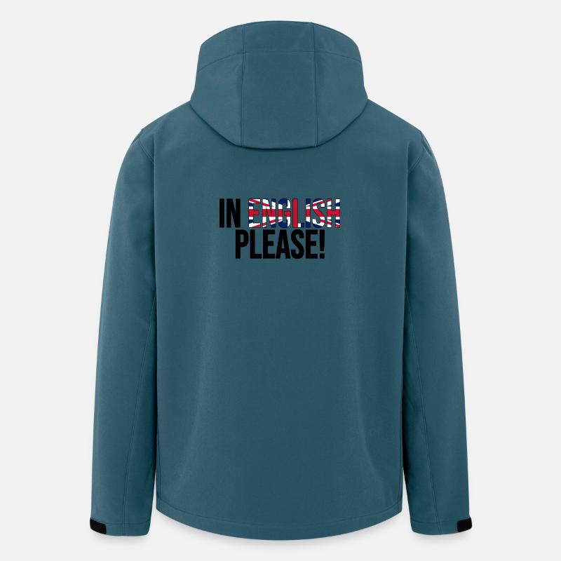 in english please (schwarz) - Recycelte Männer Softshell-Jacke von Stanley/Stella - Dunkles Petrol
