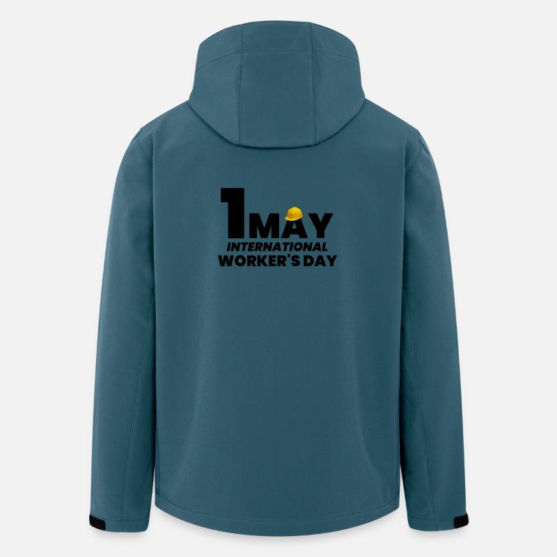 fête du travail, 1er mai - Veste softshell homme en polyester recyclé Stanley/Stella - bleu pétrole foncé