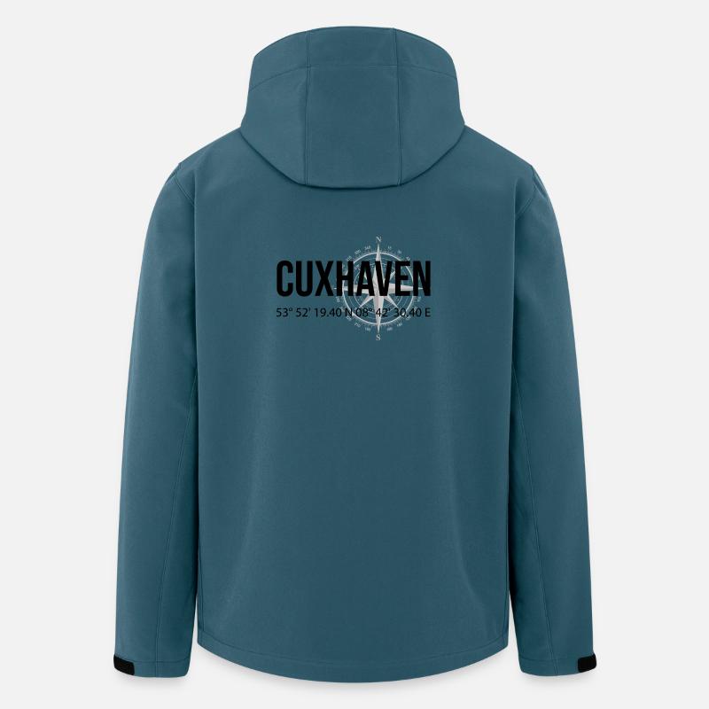 Koordinaten Cuxhaven - Recycelte Männer Softshell-Jacke von Stanley/Stella - Dunkles Petrol
