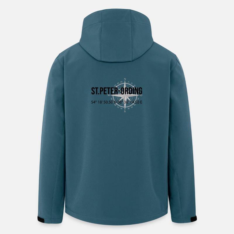Koordinaten St Peter Ording - Recycelte Männer Softshell-Jacke von Stanley/Stella - Dunkles Petrol