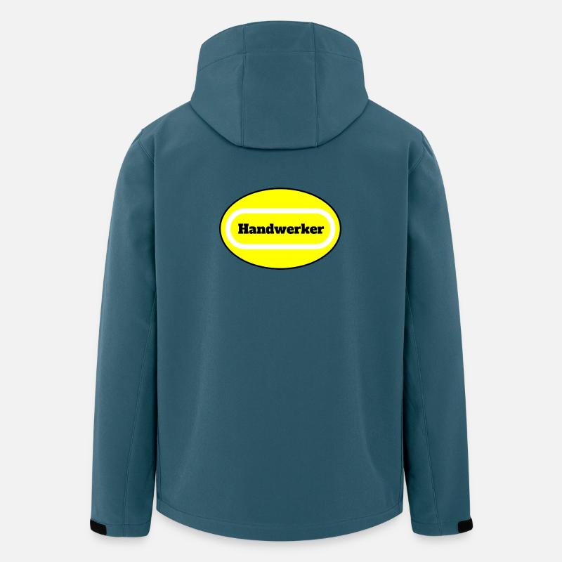 Handwerker Motiv mit Farbeffekt - Recycelte Männer Softshell-Jacke von Stanley/Stella - Dunkles Petrol
