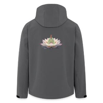 Man meditating on open lotus flower - Men’s Recycled Softshell Jacket by Stanley/Stella - stargazer - Back - AI Model Male 185 light (185cm)