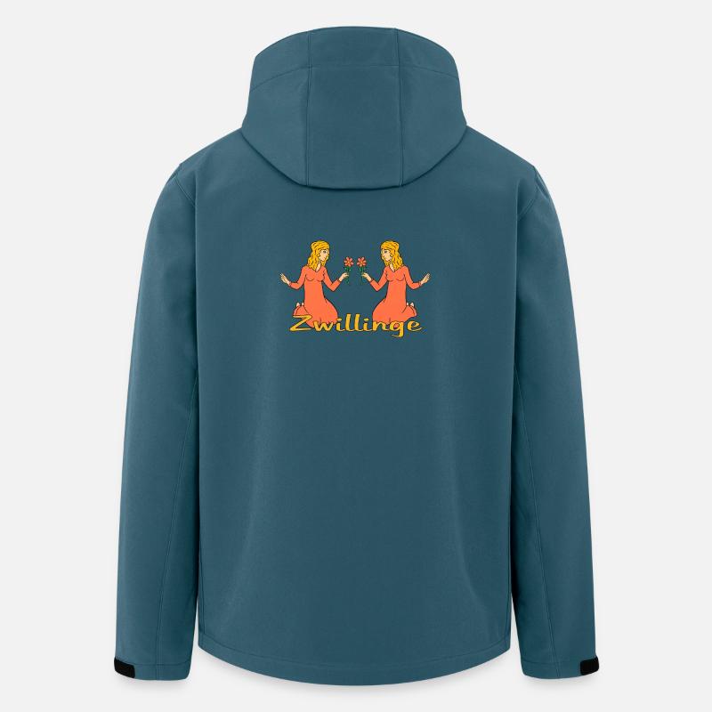Sternzeichen Zwillinge mit einer Blume - Recycelte Männer Softshell-Jacke von Stanley/Stella - Dunkles Petrol