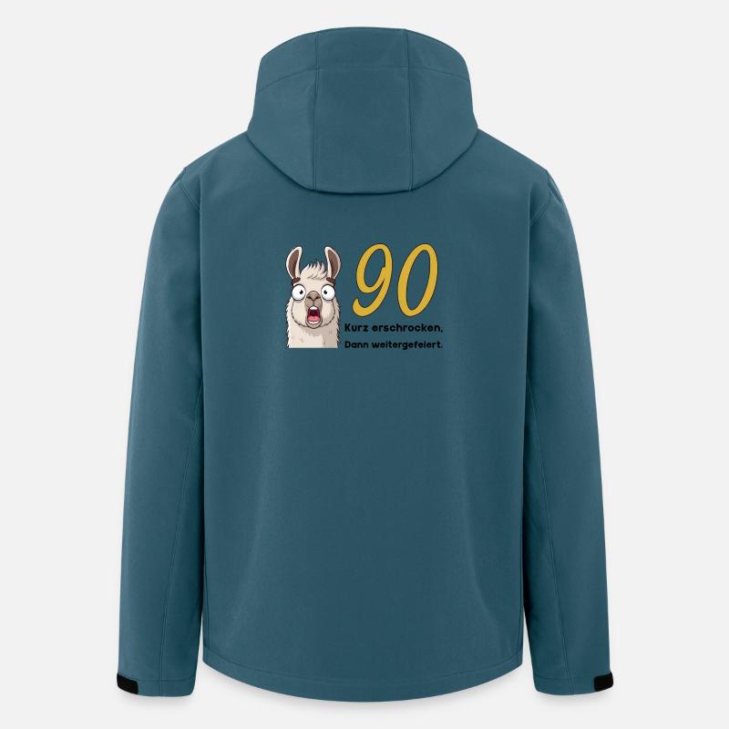90e anniversaire – brièvement effrayé, puis célébré - Veste softshell homme en polyester recyclé Stanley/Stella - bleu pétrole foncé