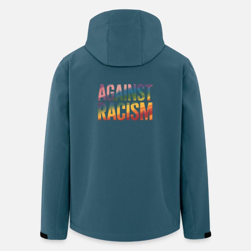 Gegen Rassismus – Antifa-Regenbogen-Tee - Recycelte Männer Softshell-Jacke von Stanley/Stella - Dunkles Petrol