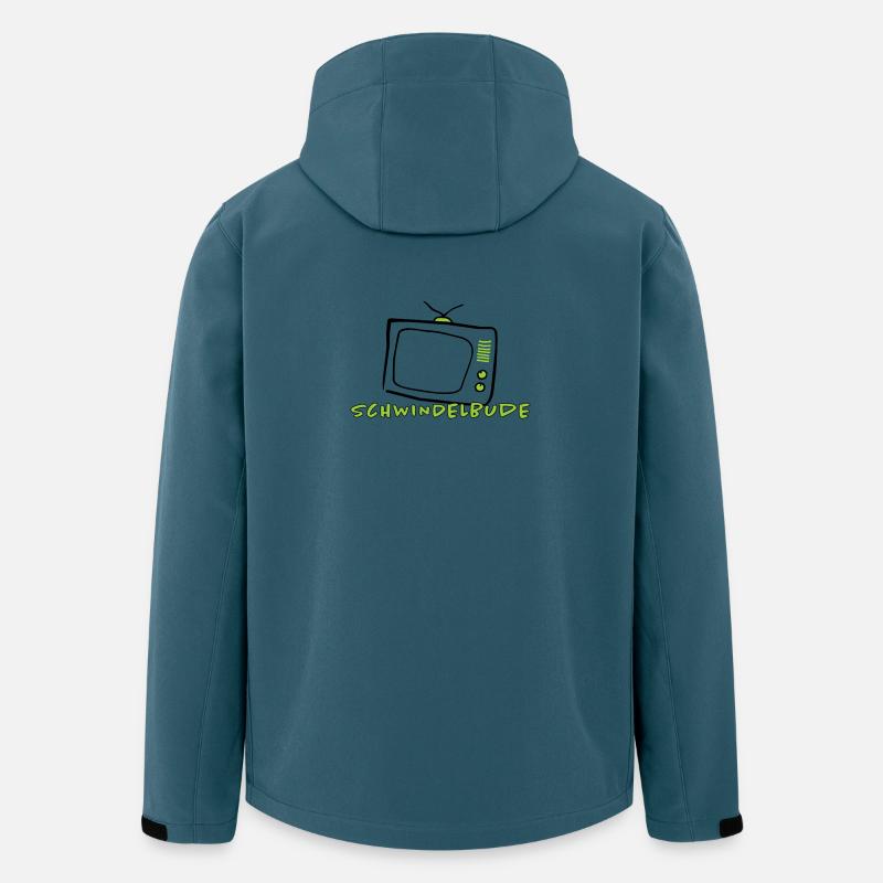 Schwindelbude Retro Fernseher Satire Design - Recycelte Männer Softshell-Jacke von Stanley/Stella - Dunkles Petrol