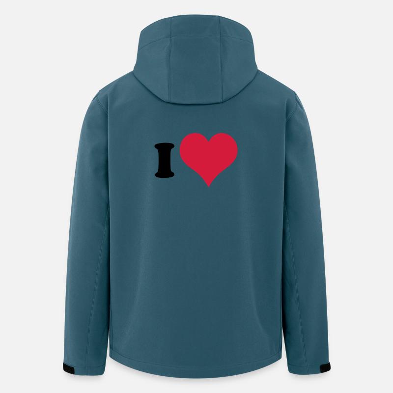 Ich Liebe - Ich Herz - Recycelte Männer Softshell-Jacke von Stanley/Stella - Dunkles Petrol