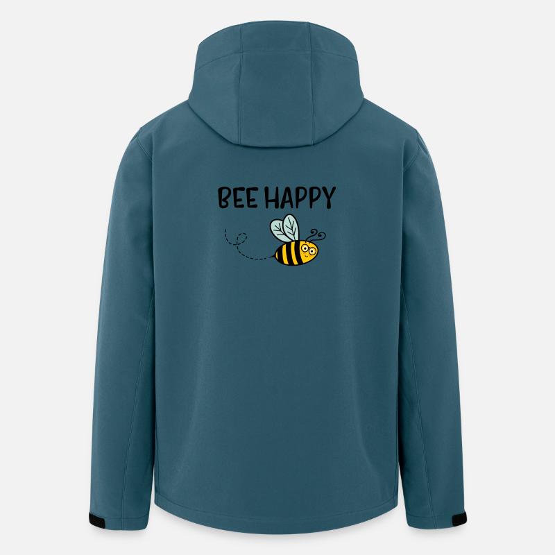 Bee Happy - Recycelte Männer Softshell-Jacke von Stanley/Stella - Dunkles Petrol