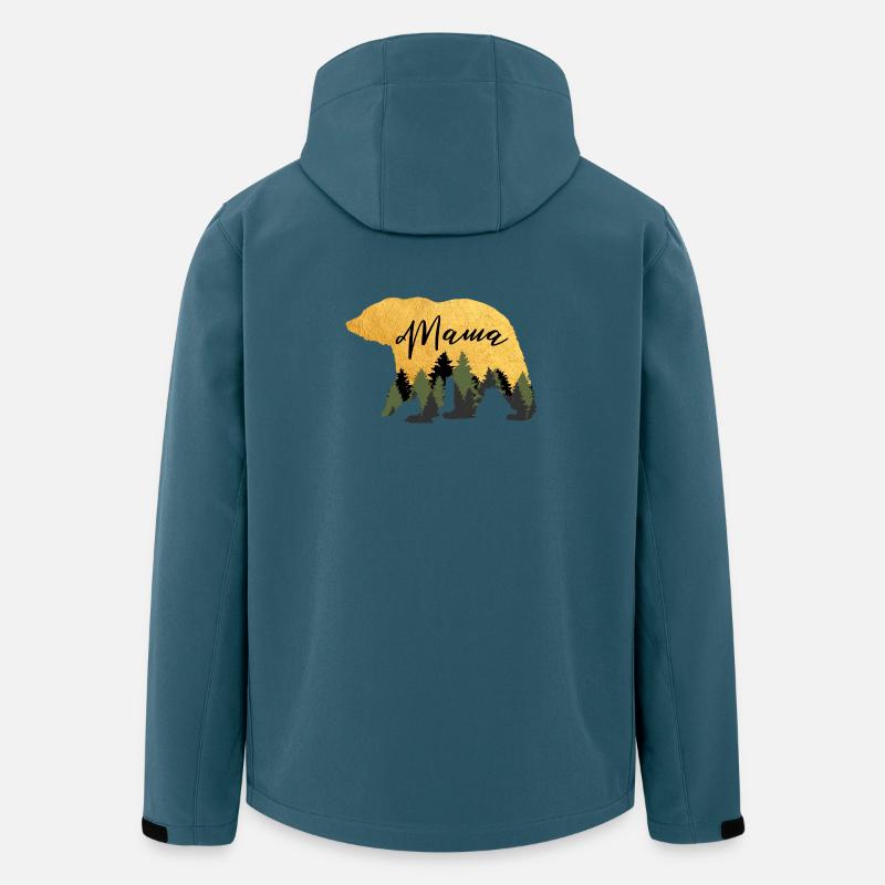 Mama Bär - Recycelte Männer Softshell-Jacke von Stanley/Stella - Dunkles Petrol