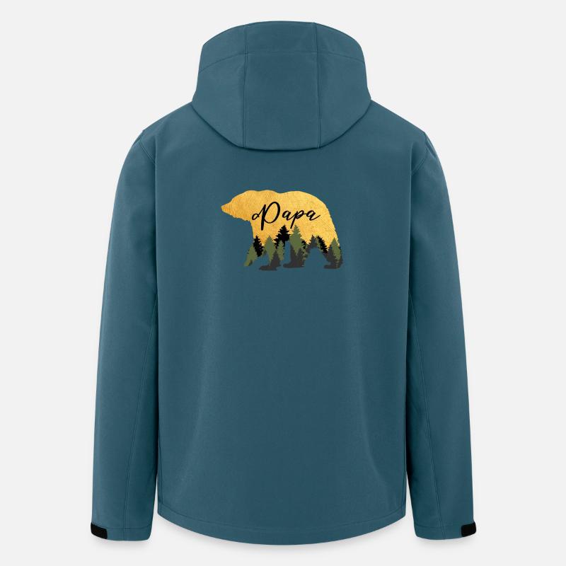 Bär Papa zum Vatertag  - Recycelte Männer Softshell-Jacke von Stanley/Stella - Dunkles Petrol
