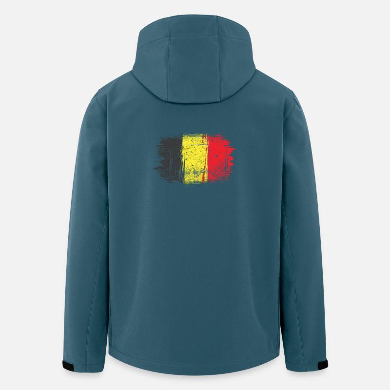 Pinselstrich Belgische Flagge - Recycelte Männer Softshell-Jacke von Stanley/Stella - Dunkles Petrol