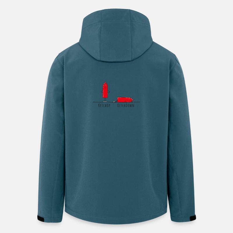 Ketchup - Ketchdown, Wortspiel - Recycelte Männer Softshell-Jacke von Stanley/Stella - Dunkles Petrol