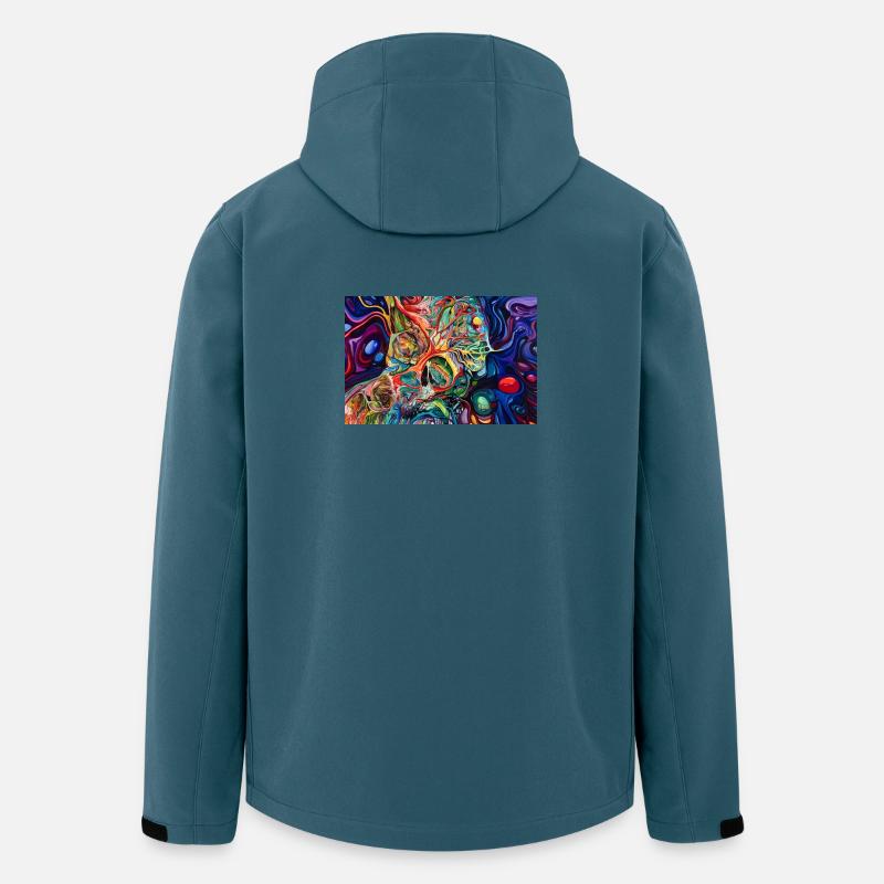 Art fluide du crâne chromatique - Veste softshell homme en polyester recyclé Stanley/Stella - bleu pétrole foncé