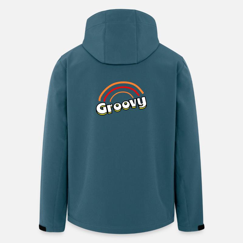 Groovy 70er Jahre - Recycelte Männer Softshell-Jacke von Stanley/Stella - Dunkles Petrol