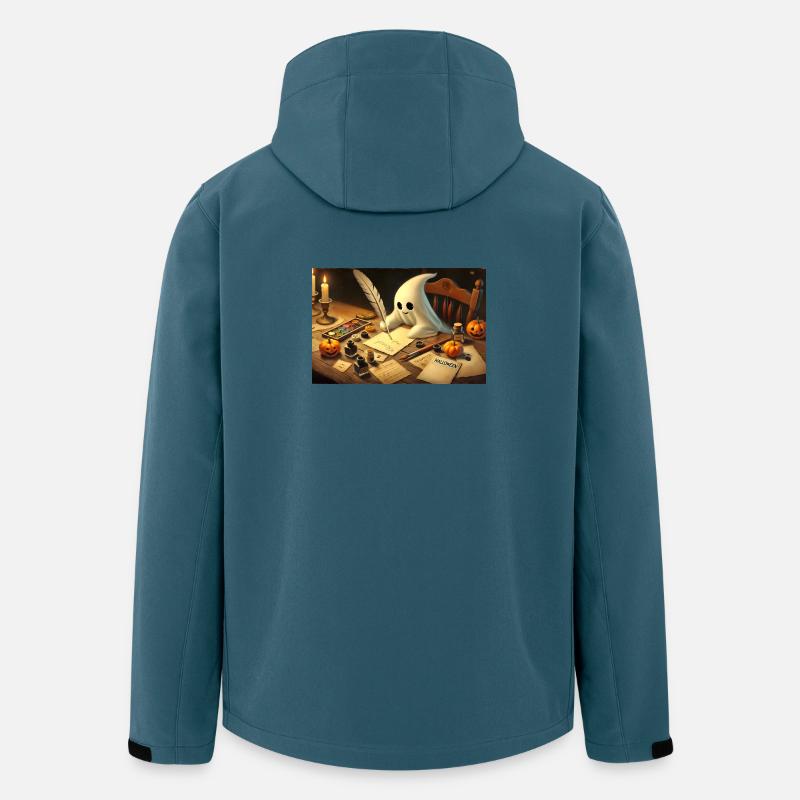charmanter Geist schreibt Halloween-Einladungen - Recycelte Männer Softshell-Jacke von Stanley/Stella - Dunkles Petrol