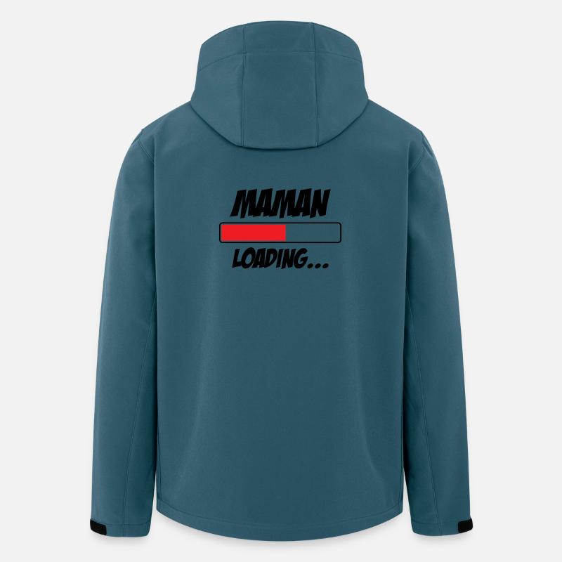 Mama lädt... Bitte warten - Werdende Mutter - Recycelte Männer Softshell-Jacke von Stanley/Stella - Dunkles Petrol