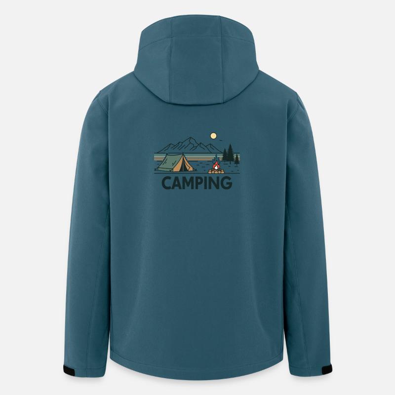 Abendliches Camping unter Sternenhimmel - Recycelte Männer Softshell-Jacke von Stanley/Stella - Dunkles Petrol