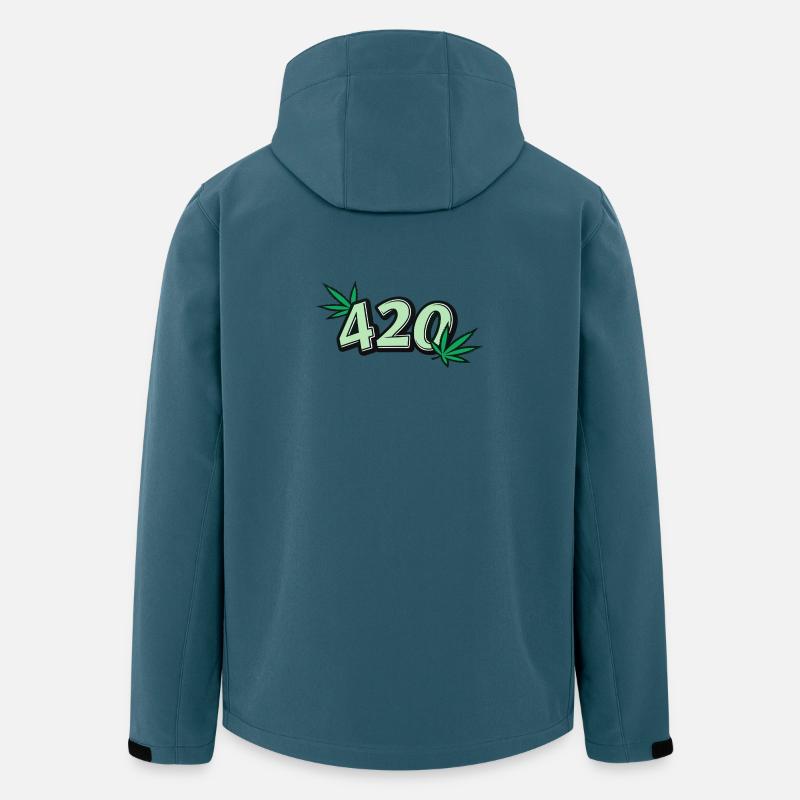 420 Cannabis Leaf Graphic | Stoner Vibes - Men’s Recycled Softshell Jacket by Stanley/Stella - stargazer