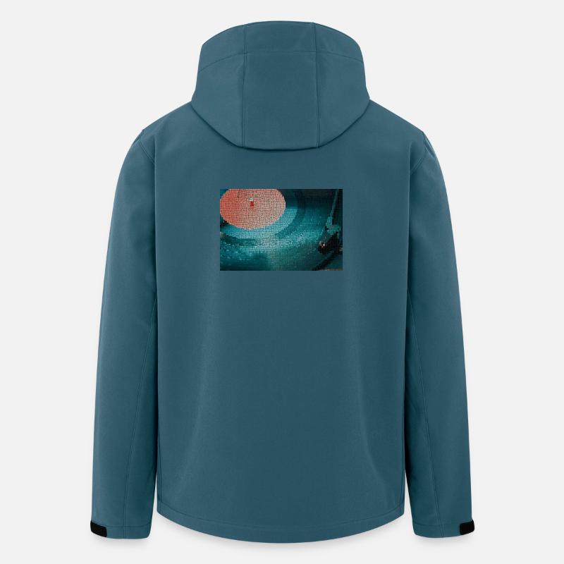 Neon-Mosaik Turntable Nachtfarben - Recycelte Männer Softshell-Jacke von Stanley/Stella - Dunkles Petrol