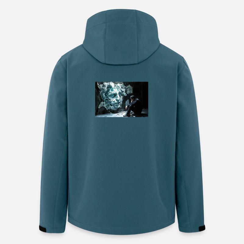 Felsgesicht und Nachdenklicher Mann - Recycelte Männer Softshell-Jacke von Stanley/Stella - Dunkles Petrol