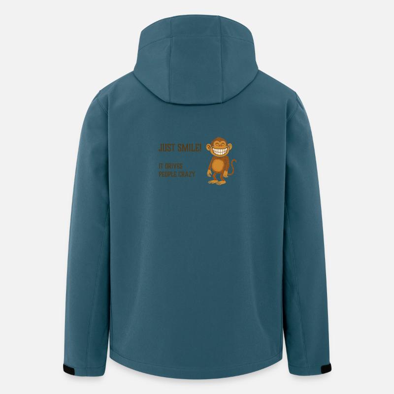 Just smile! It drives people crazy. Affe grinsend - Recycelte Männer Softshell-Jacke von Stanley/Stella - Dunkles Petrol