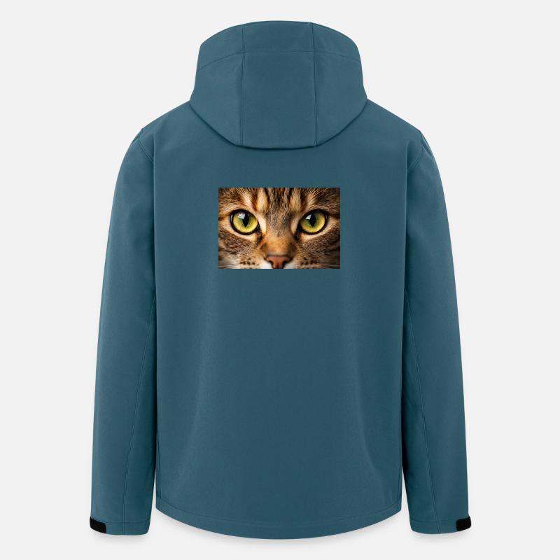 Œil de chat en gros plan - Veste softshell homme en polyester recyclé Stanley/Stella - bleu pétrole foncé