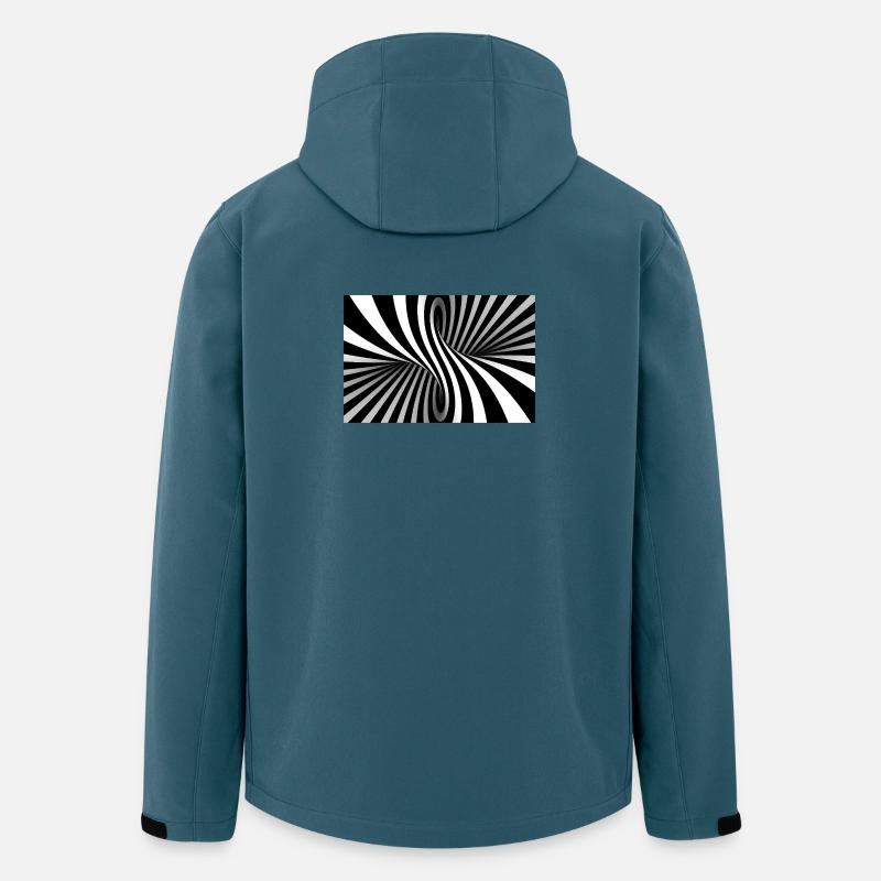 Illusionsspirale Schwarz-Weiß - Recycelte Männer Softshell-Jacke von Stanley/Stella - Dunkles Petrol