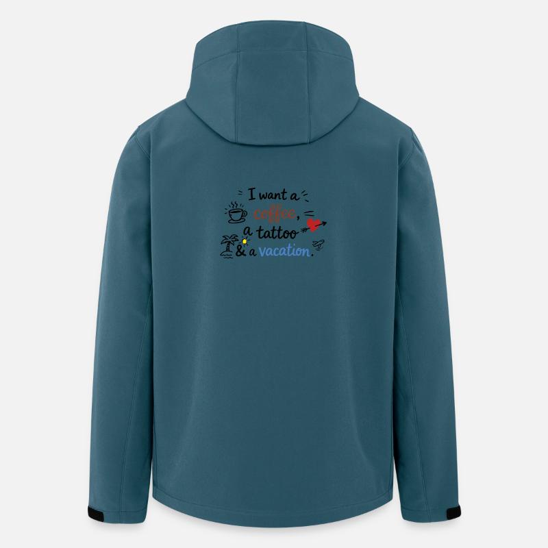 I Want a Coffee, a Tattoo and a Vacation - Men’s Recycled Softshell Jacket by Stanley/Stella - stargazer