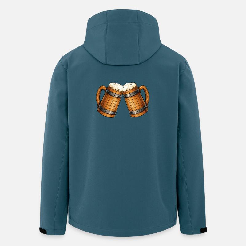 Prost! Zwei Bierkrüge Stoßen - Recycelte Männer Softshell-Jacke von Stanley/Stella - Dunkles Petrol