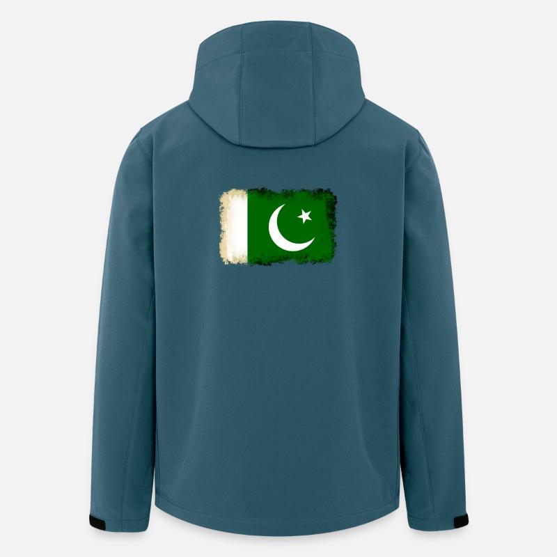 Drapeau du Pakistan - Veste softshell homme en polyester recyclé Stanley/Stella - bleu pétrole foncé