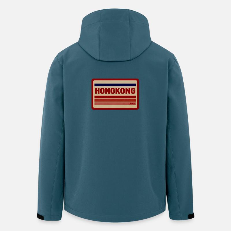Hongkong Retro Schild - Recycelte Männer Softshell-Jacke von Stanley/Stella - Dunkles Petrol