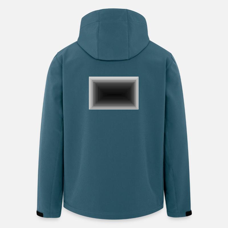 Schwarzer Grauton Tunnel Muster - Recycelte Männer Softshell-Jacke von Stanley/Stella - Dunkles Petrol