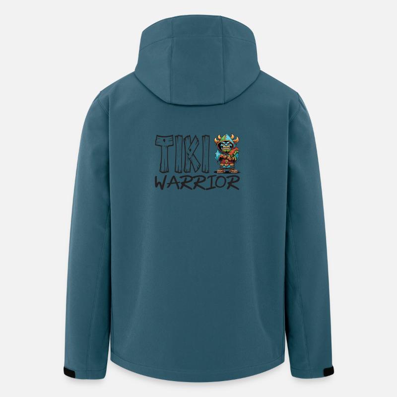 Tiki Krieger Cartoon Tropenheld - Recycelte Männer Softshell-Jacke von Stanley/Stella - Dunkles Petrol