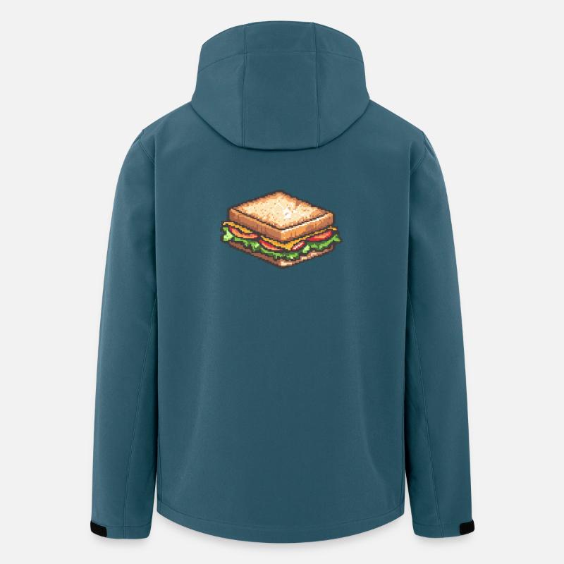 Pixel Sandwich Retro Snack - Recycelte Männer Softshell-Jacke von Stanley/Stella - Dunkles Petrol