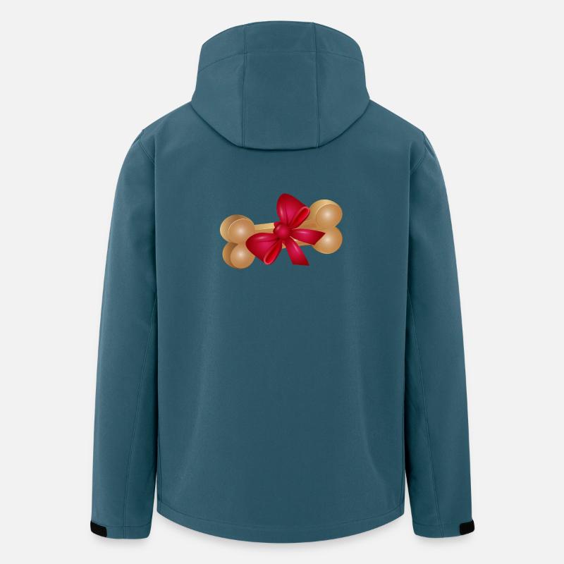 Geschenk-Kauknochen mit roter Schleife - Recycelte Männer Softshell-Jacke von Stanley/Stella - Dunkles Petrol
