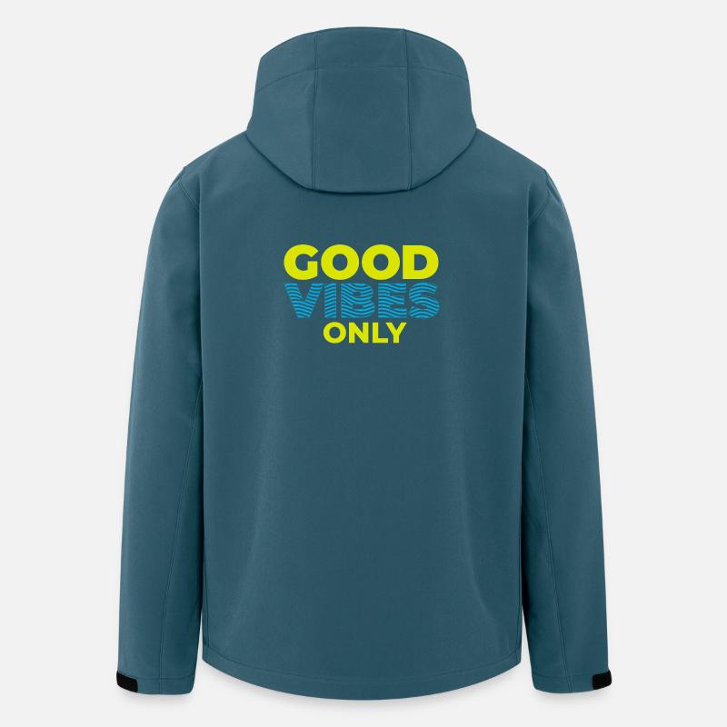 GOOD_VIBES_ONLY_Color - Recycelte Männer Softshell-Jacke von Stanley/Stella - Dunkles Petrol