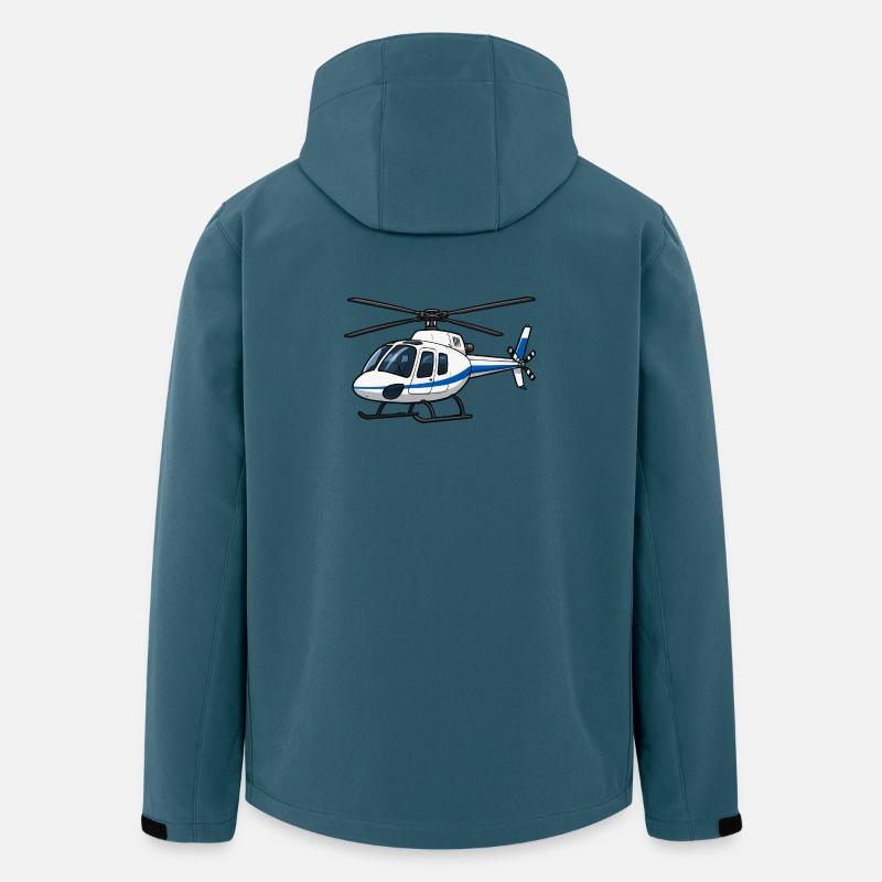 Helikopter Blau Weiß Illustration - Recycelte Männer Softshell-Jacke von Stanley/Stella - Dunkles Petrol