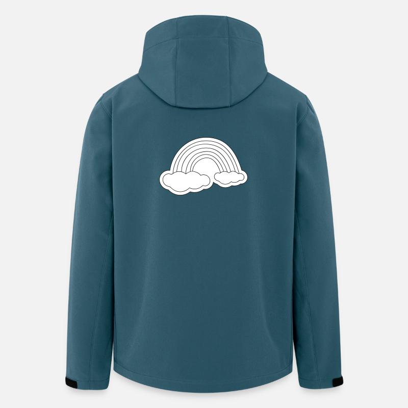Minimalistischer Regenbogen auf Wolken - Recycelte Männer Softshell-Jacke von Stanley/Stella - Dunkles Petrol