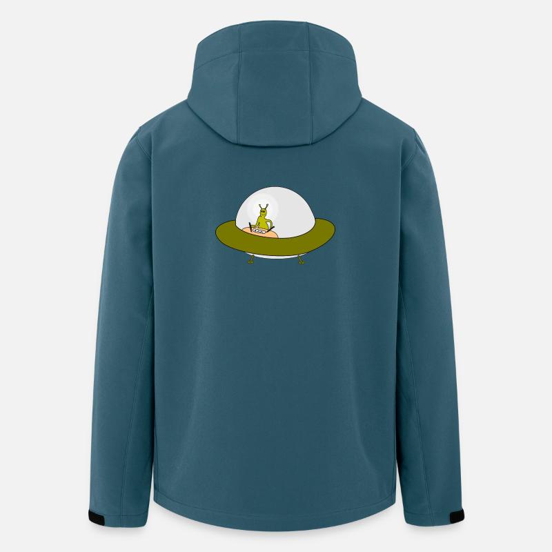 Alien Ufo Freundschaftsmotiv - Recycelte Männer Softshell-Jacke von Stanley/Stella - Dunkles Petrol